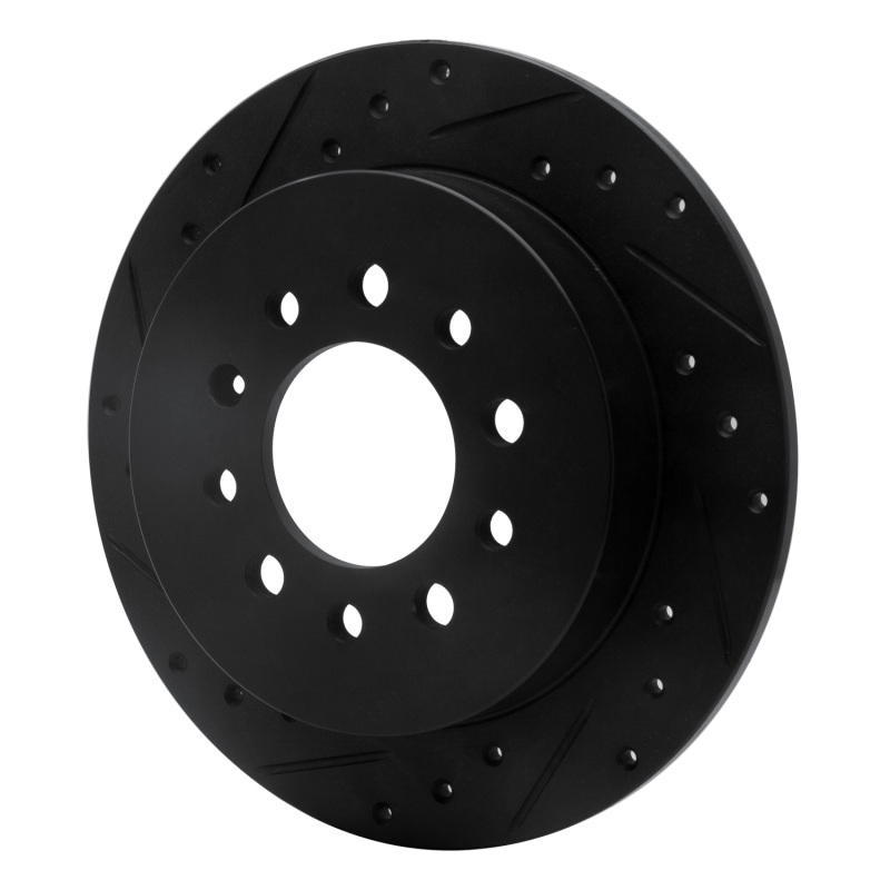 Hyundai Tiburon Brake Rotor (1) - Rear Left - R1 Concepts - Drilled & Slotted - Black - `07-`08